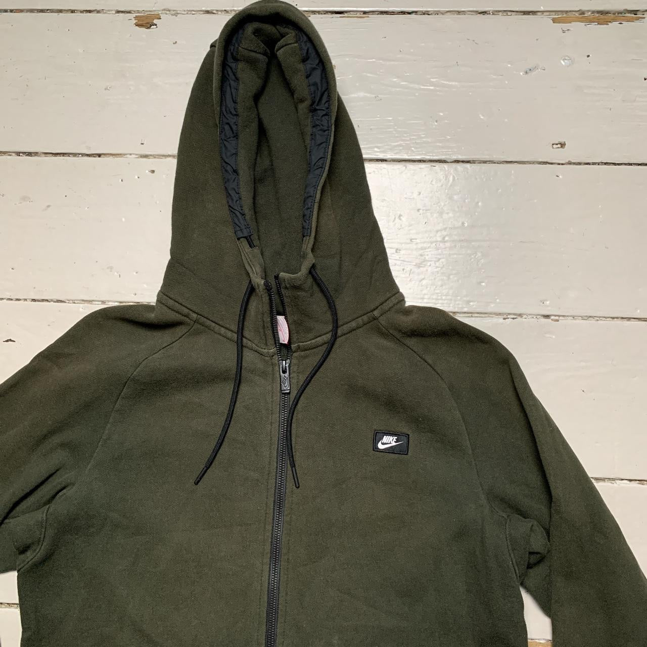 Nike Box Logo Khaki Hoodie (Medium)