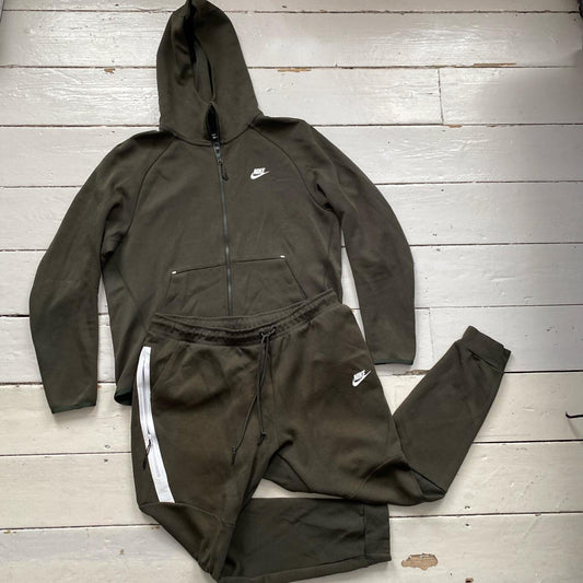 Nike Tech Fleece Khaki Hoodie (Large)