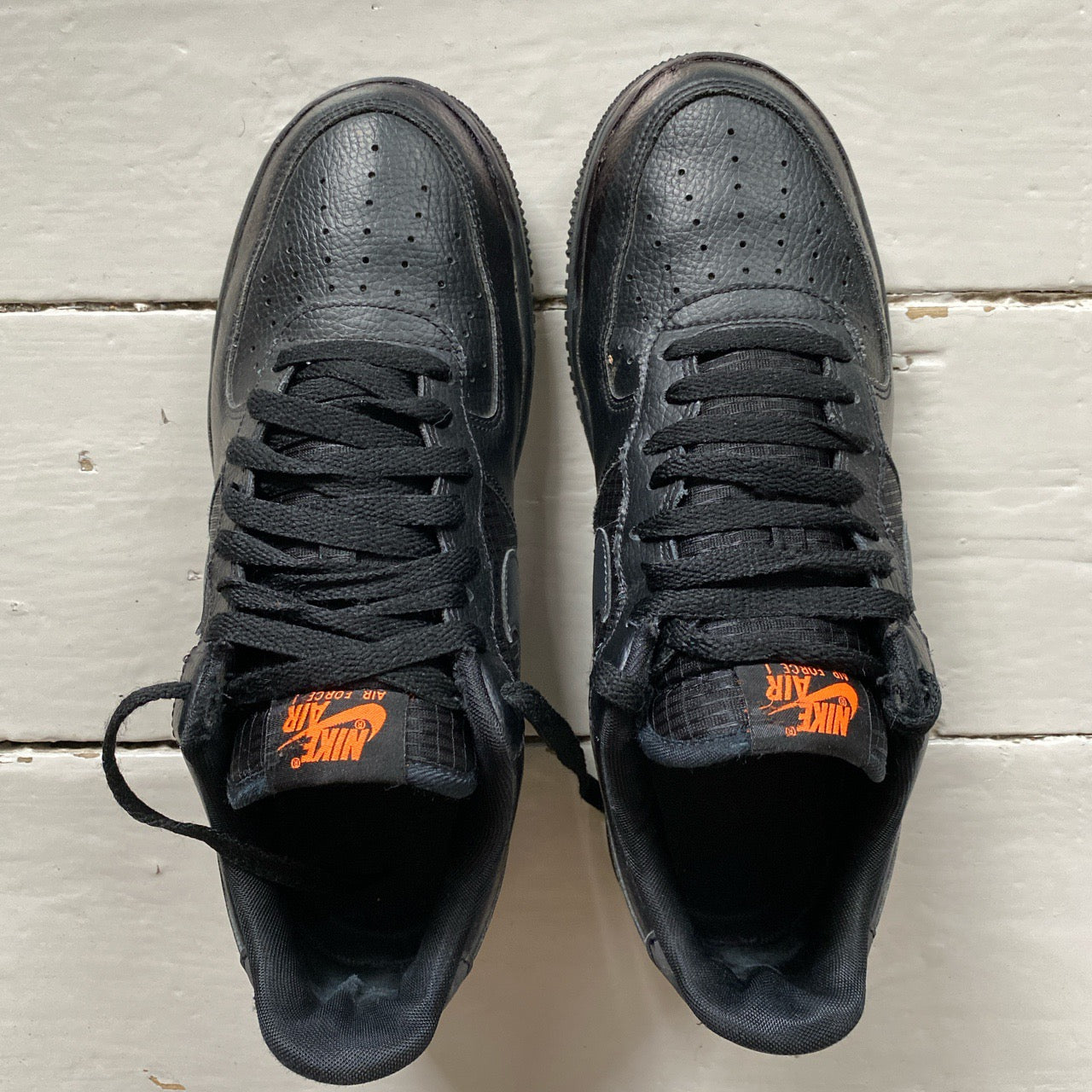 Nike Air Force 1 Black and Orange (UK 8)