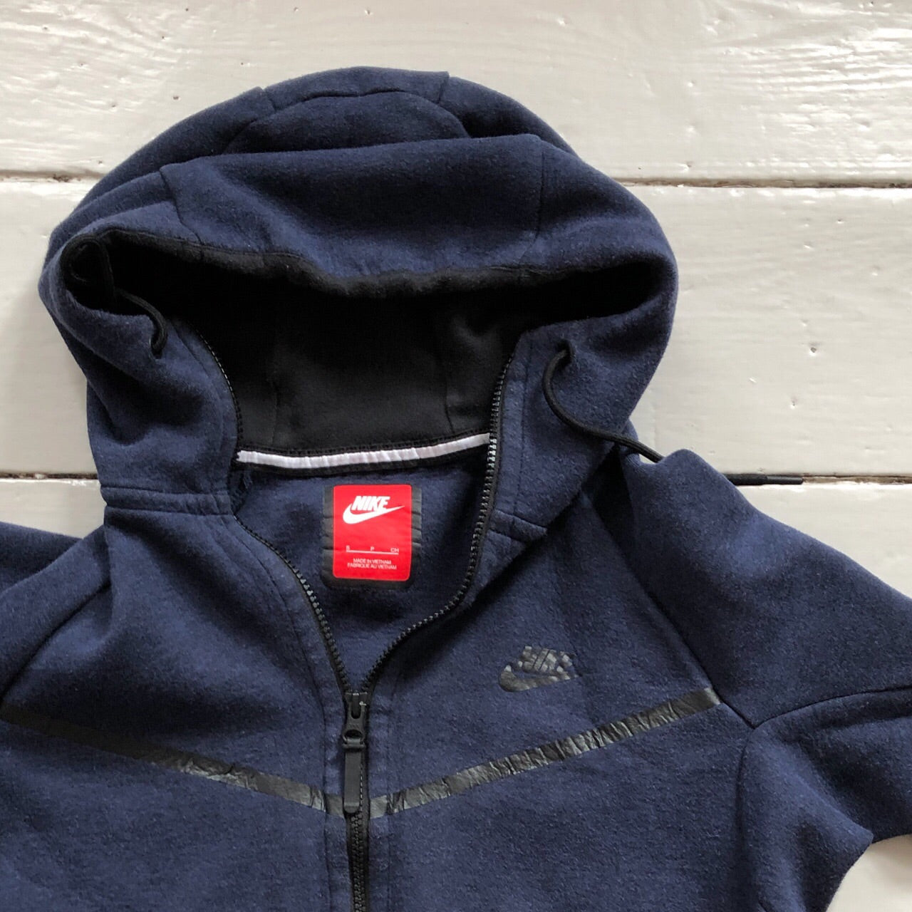 Nike Tech Fleece Navy Hoodie (Small)