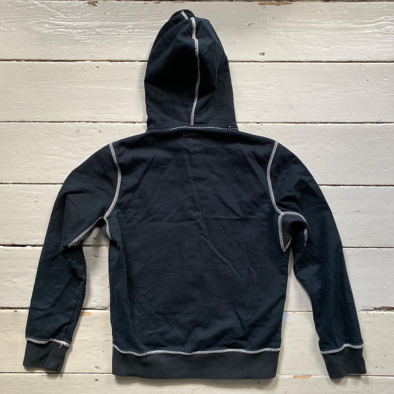 True Religion Black Contrast Stitch Hoodie (Medium)