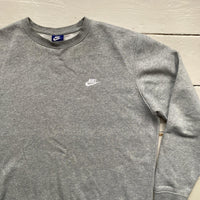 Nike Swoosh Grey and White Jumper (XL)