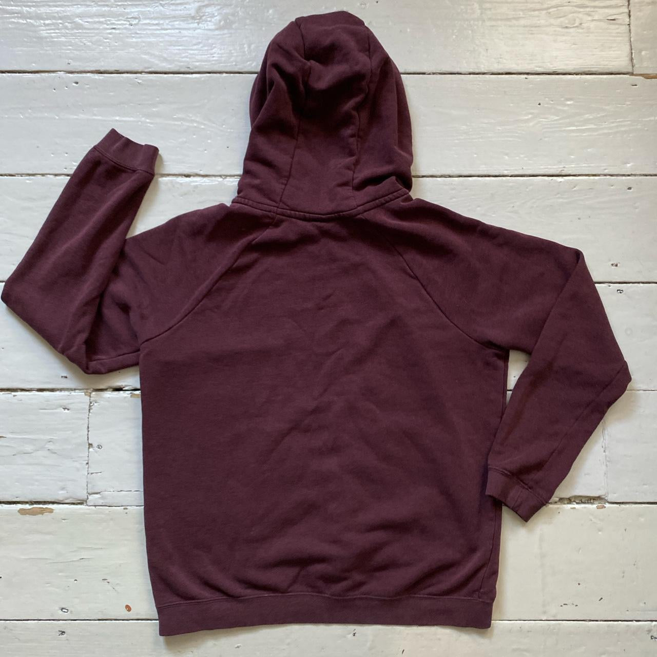 Nike Burgundy Swoosh Hoodie (Medium)