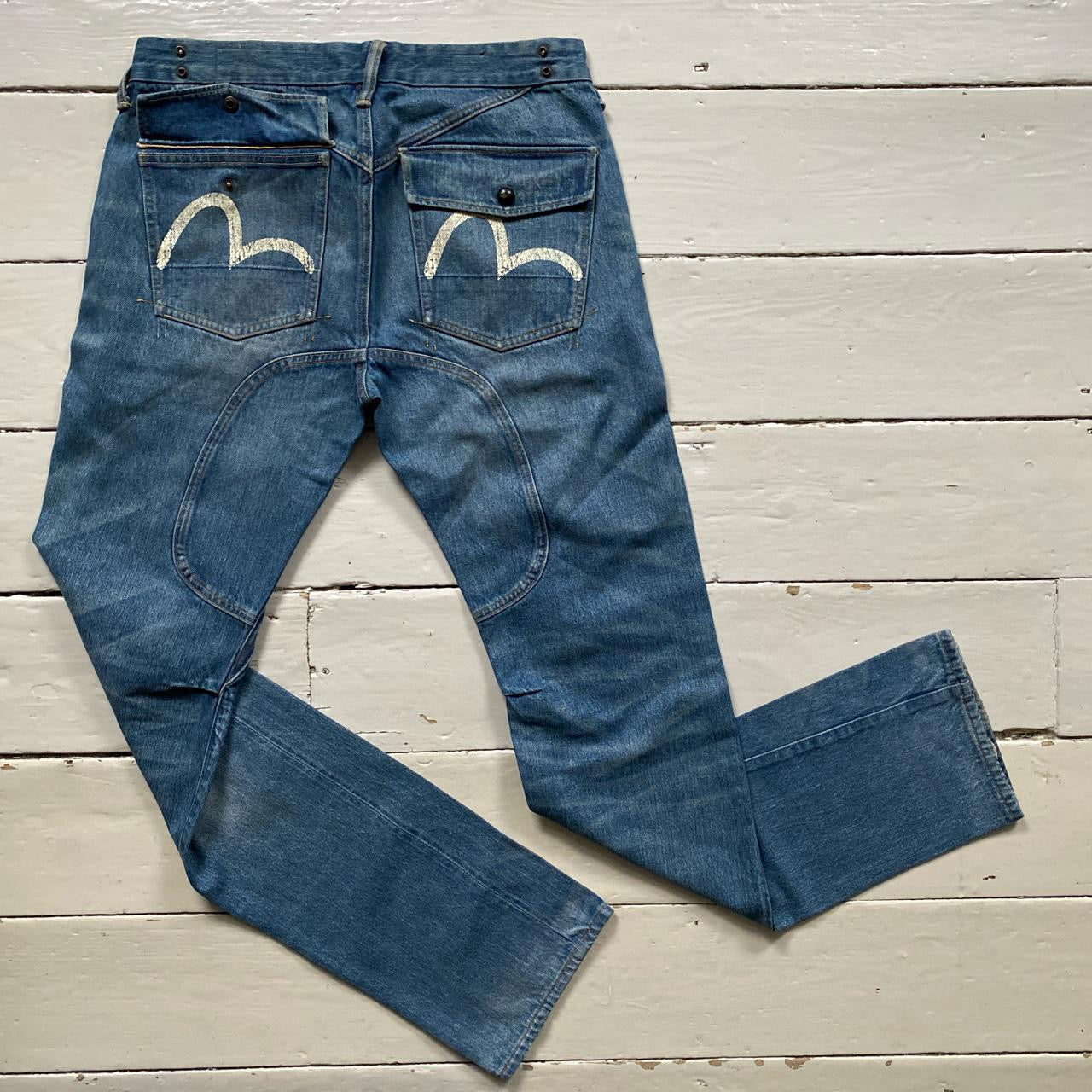 Evisu Vintage Swoosh Distressed Jeans (33/36)