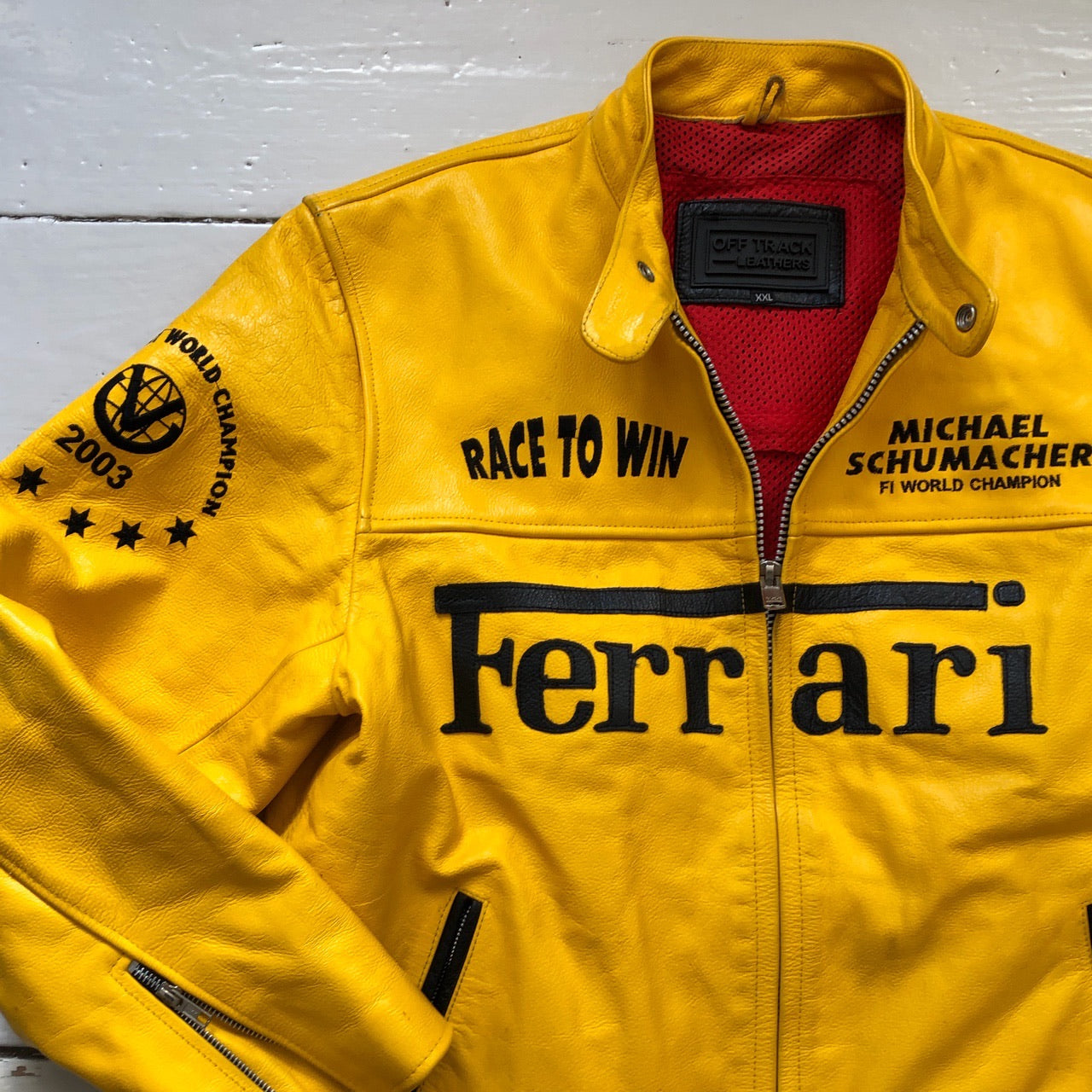 Ferrari Vintage 2003 Leather Yellow Jacket (XXL)