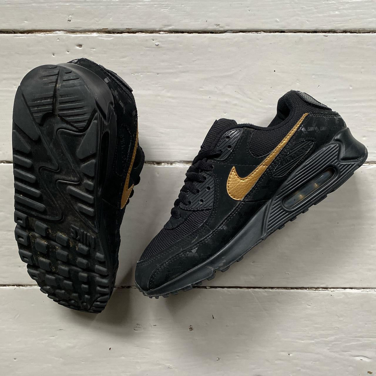 Nike Air Max 90 Black and Gold (UK 8.5)