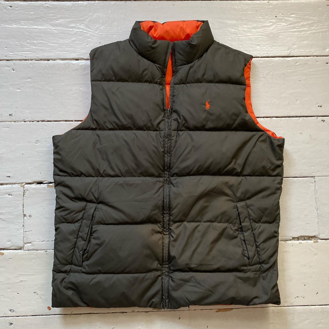 Ralph Lauren Polo Brown and Orange Gilet (Medium)