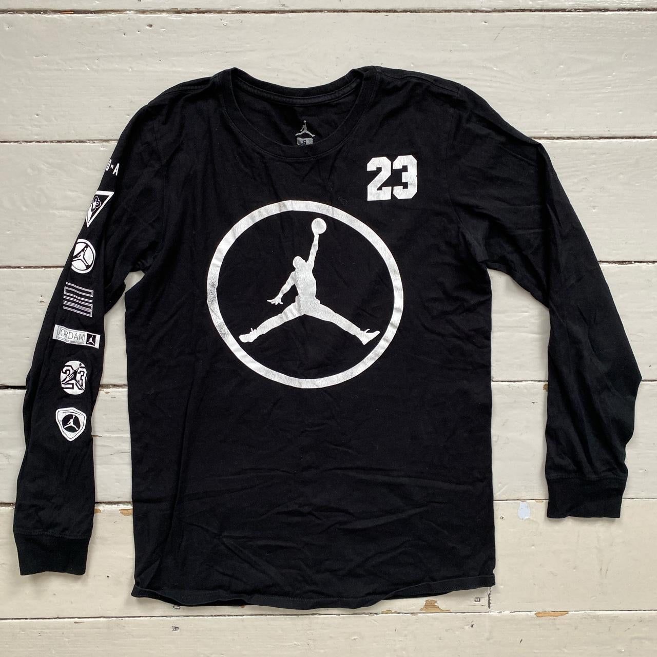 Jordan 23 Black and White Long Sleeve T Shirt (Small)