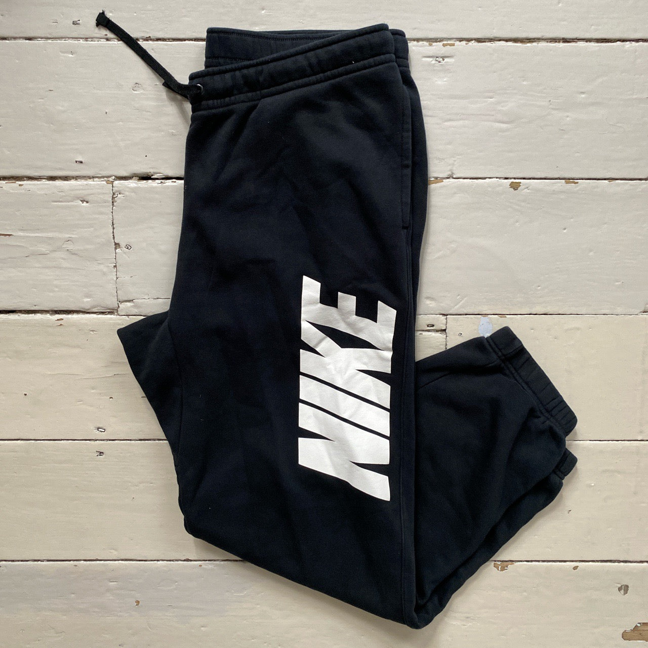 Nike Club Spellout Black and White Joggers (XL)