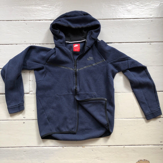 Nike Tech Fleece Navy Hoodie (Small)