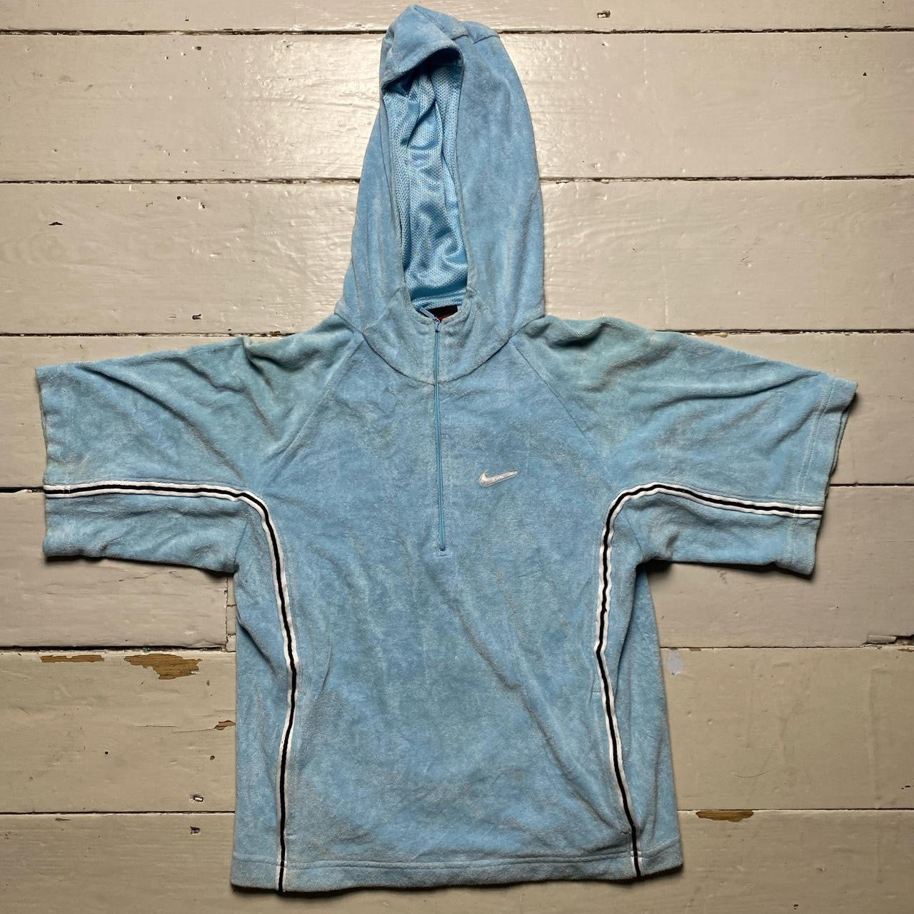 Nike Vintage Womens Baby Blue Hoodie (Large)