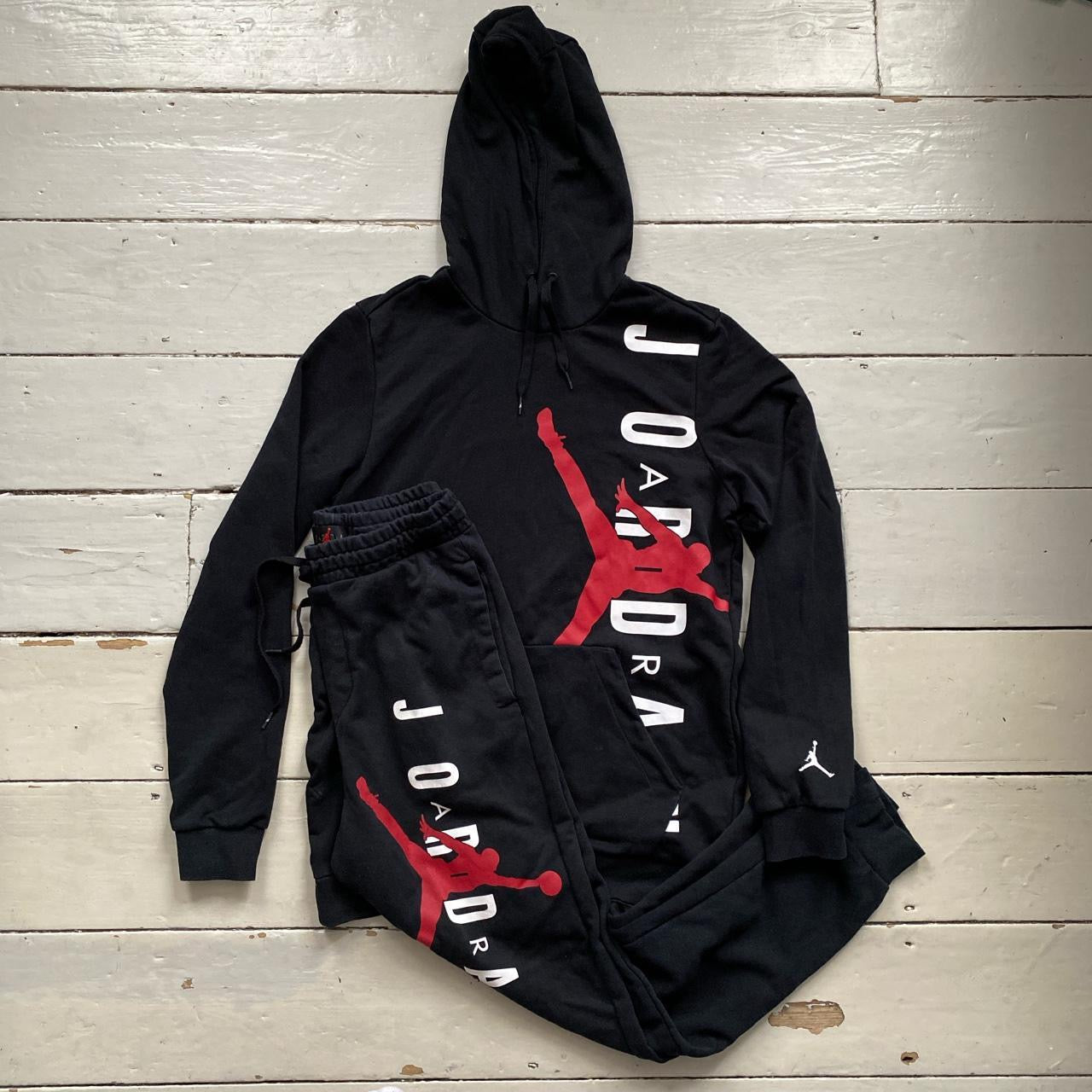 Air Jordan Black Tracksuit (Medium Hoodie, Small Bottoms)