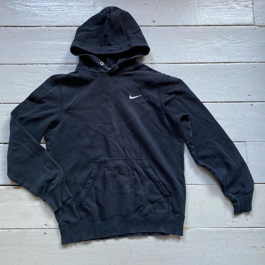 Nike Swoosh White and Black Hoodie (Medium)