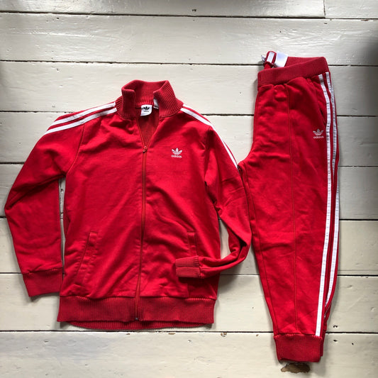 Adidas Originals Red Tracksuit (UK 12/14)