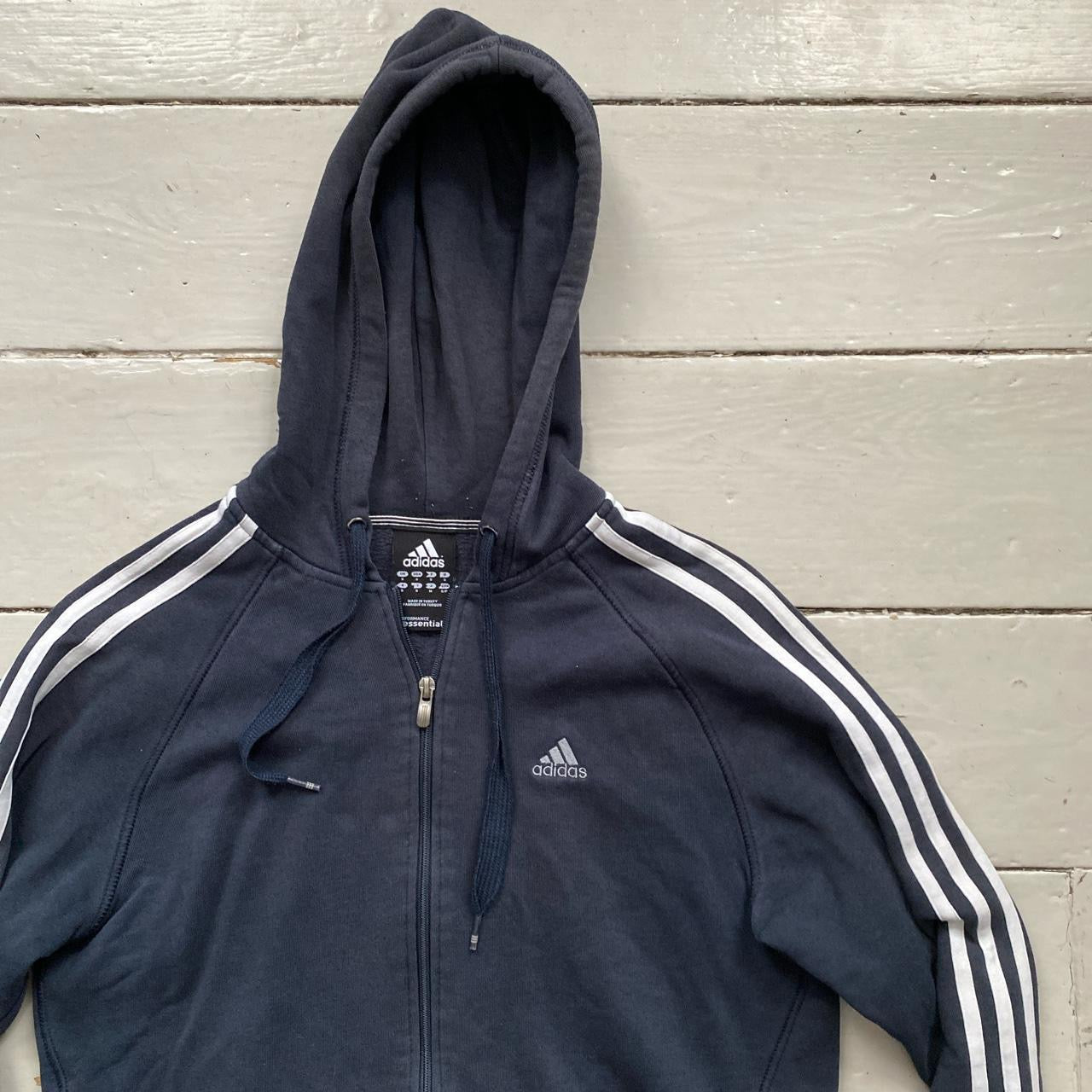 Adidas Performance Essentials Navy Hoodie (Small)