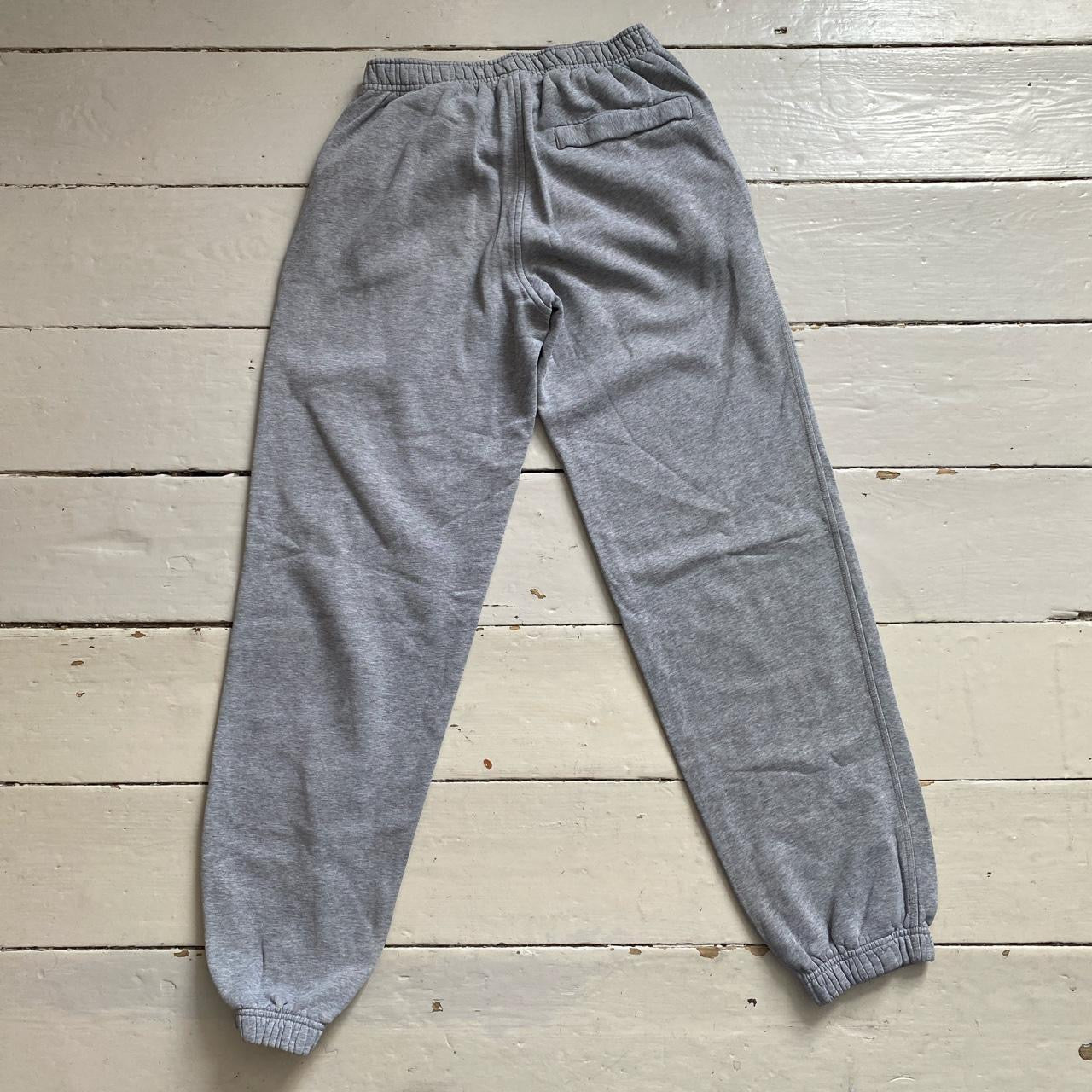 Nike White Swoosh Grey Joggers (Small)