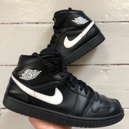 Nike Air Jordan 1 Mid Black and White (UK 10)