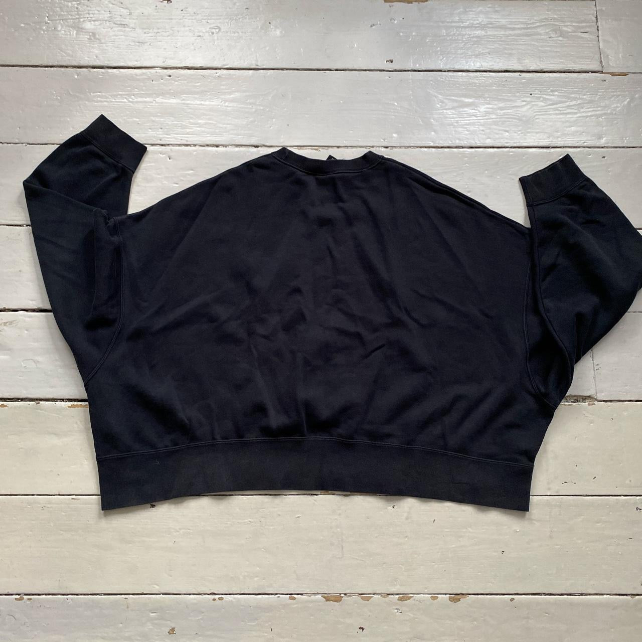 Nike Swoosh Black Crop Jumper (XXL)