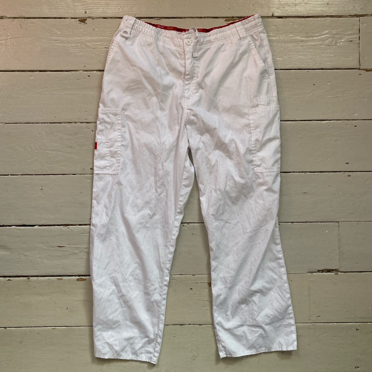 Dickies White Cargo Trousers (Large)