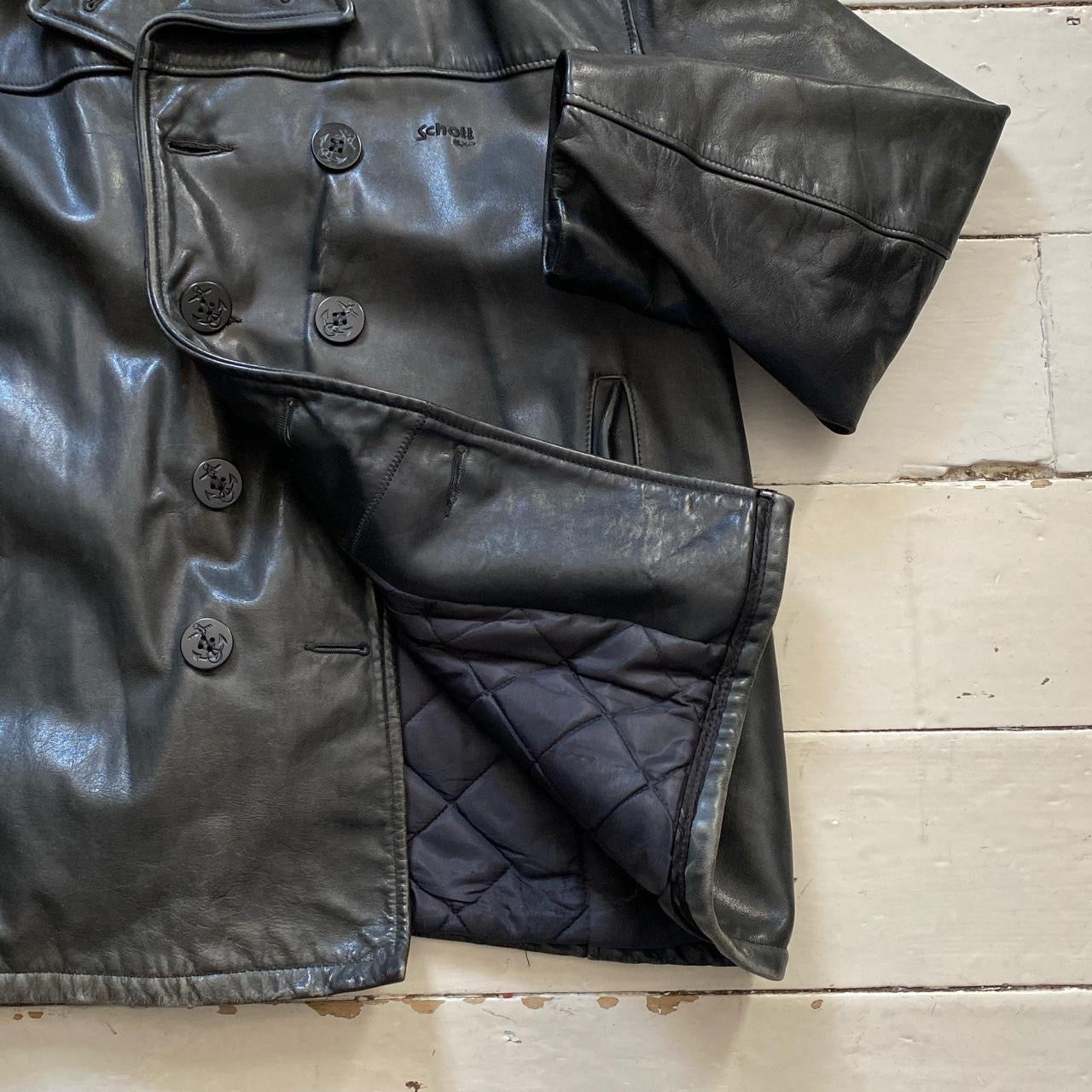 Schott USA Vintage Leather Peacoat (2XL)