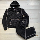 True Religion Big Tri Stitch Contrast Stitch Full Black and White tracksuit (XL)