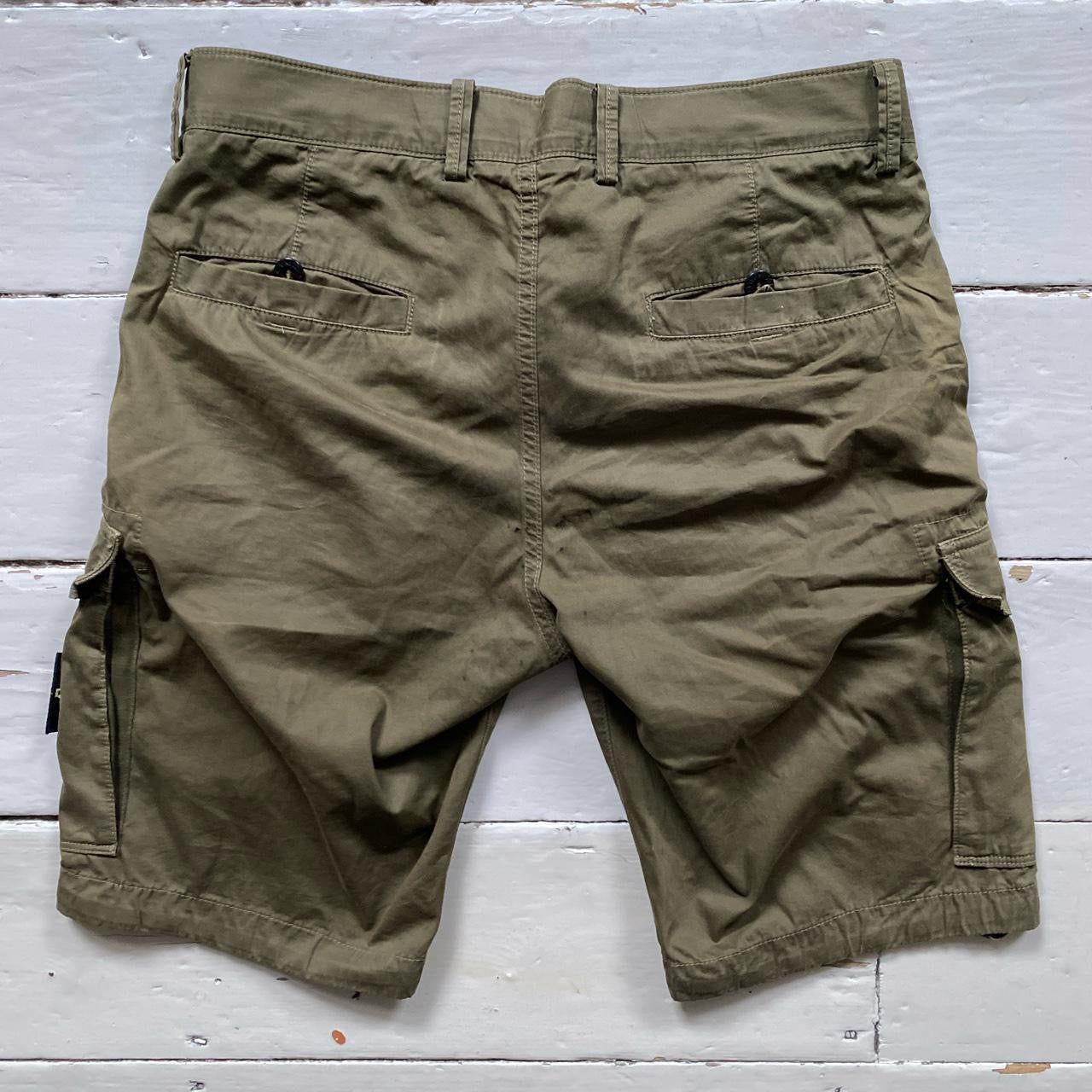 Stone Island Khaki Green Cargo Shorts (30W)