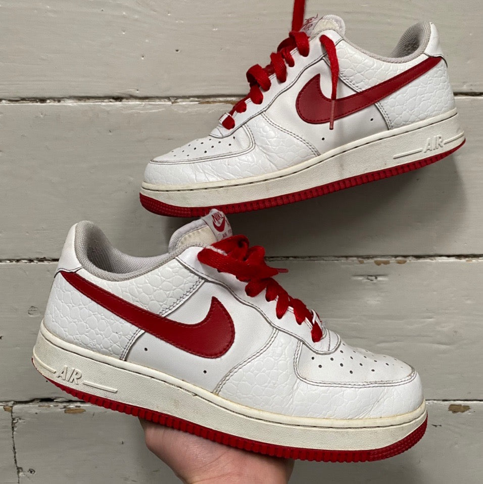 Nike Air Force 1 Red and White Vintage (UK 7.5)