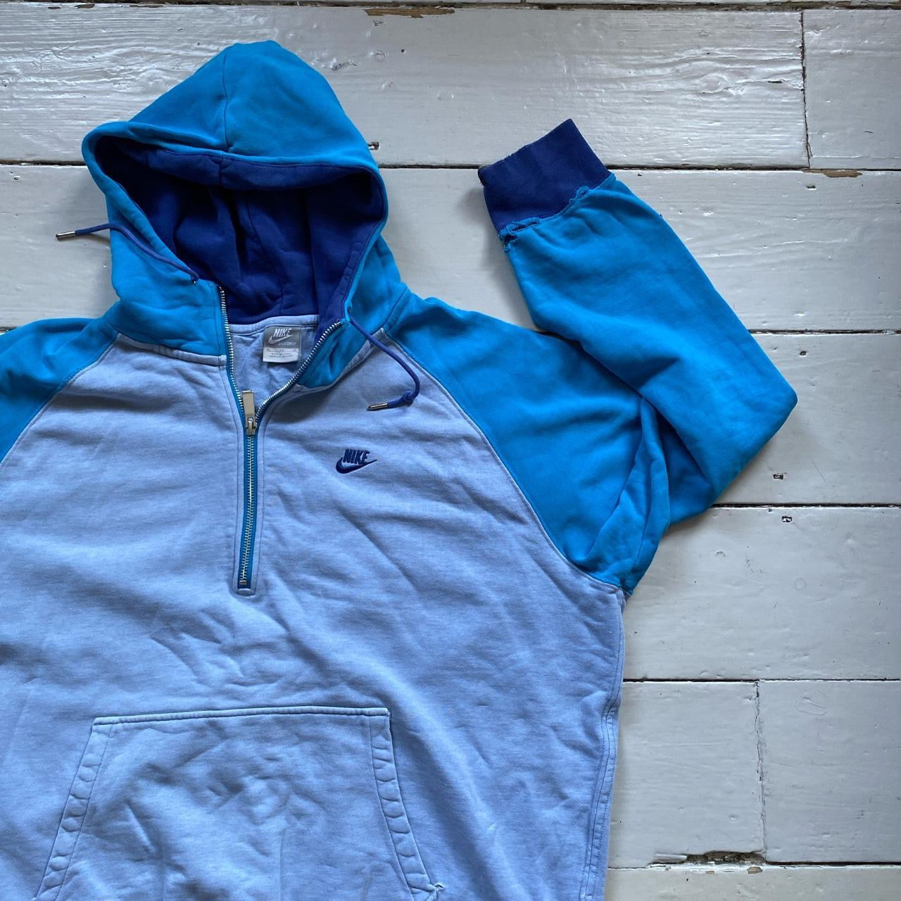 Nike Vintage Quarter Zip Hoodie Blue (XL)