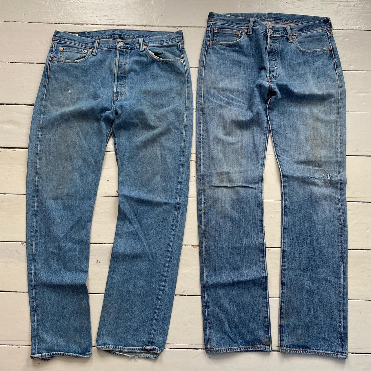 Levis Classic 501 Distressed Jeans