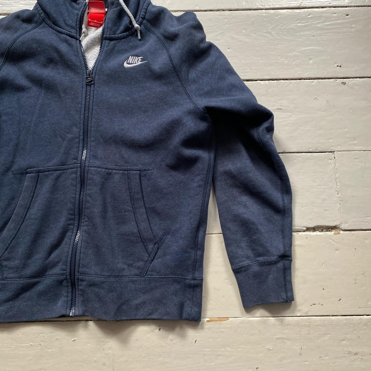 Nike Navy and White Hoodie (Medium)