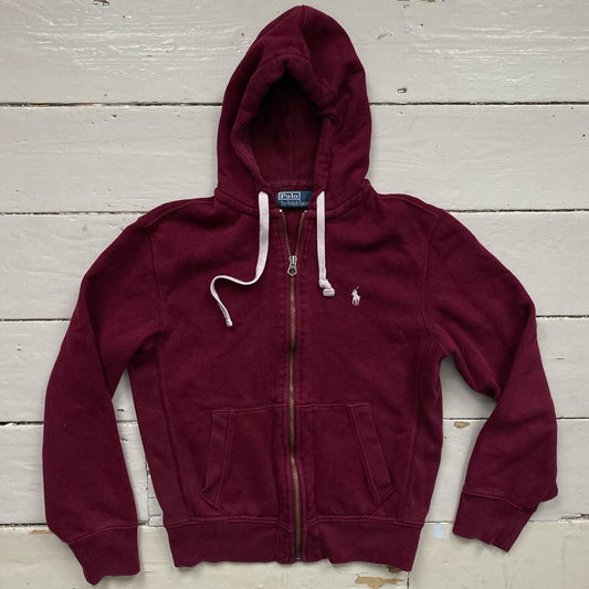 Ralph Lauren Polo Burgundy Hoodie (Small)