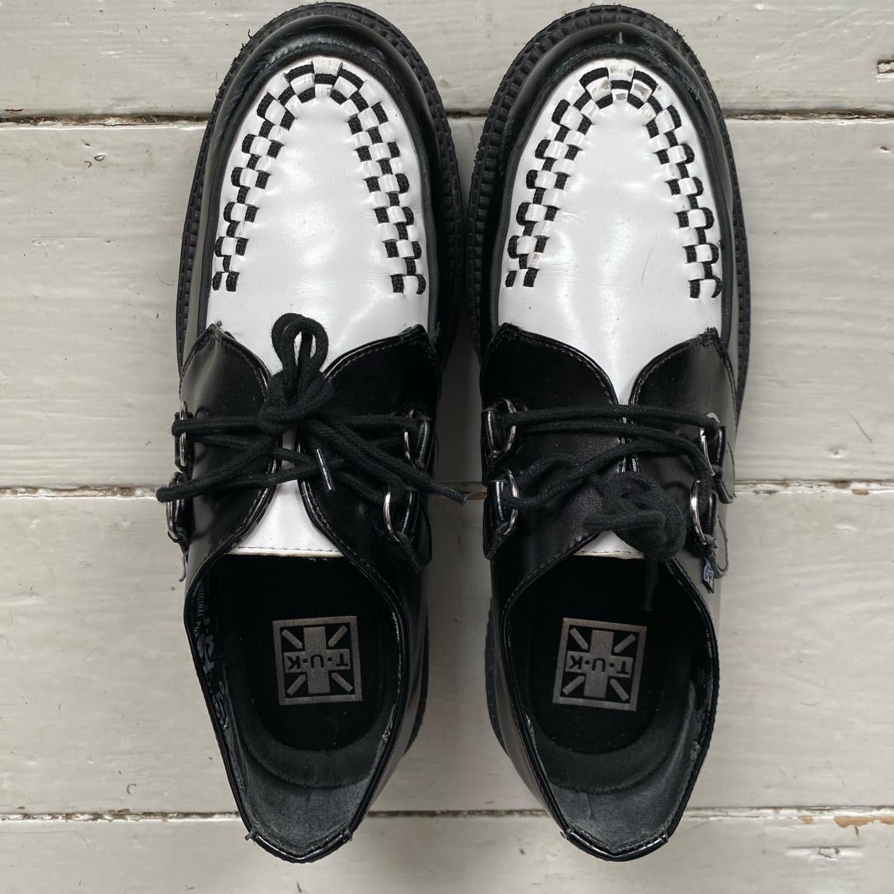 TUK Leather Black and White Creeper (UK 10)