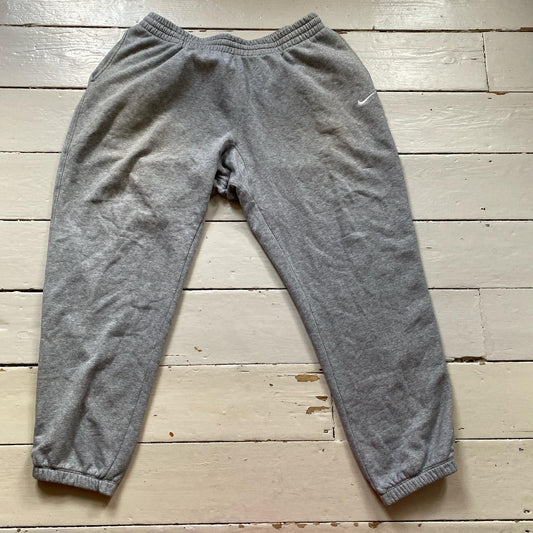 Nike White Swoosh Grey Joggers (XXL)