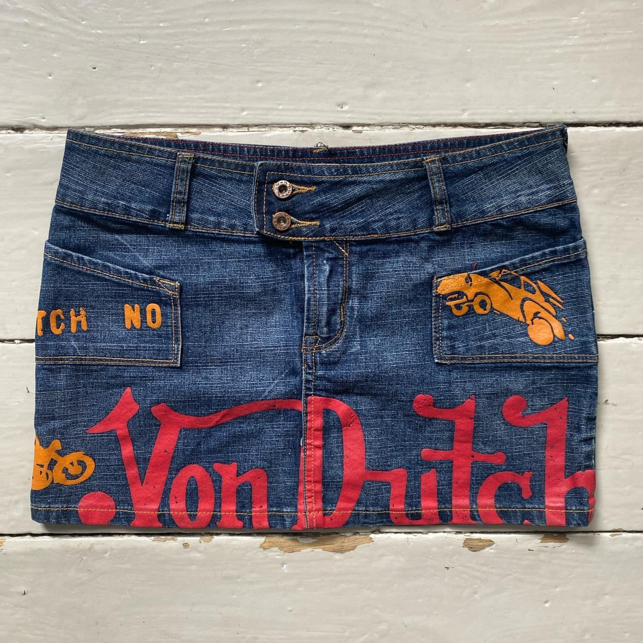 Von Dutch Vintage Denim Short Skirt (Medium)