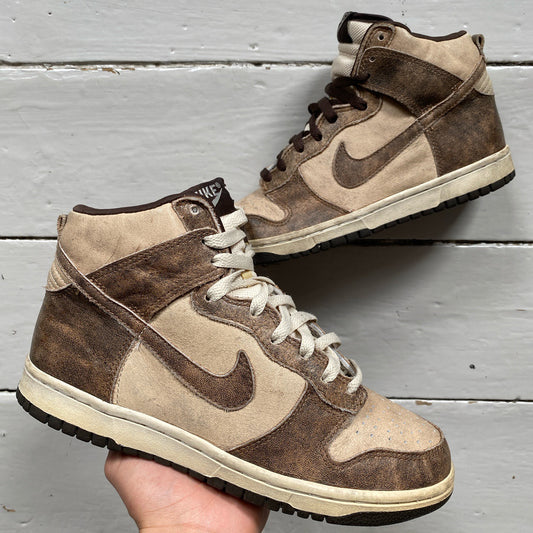 Nike Dunk High Dirty Pack Brown Vintage 2003 (UK 6.5)