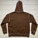 Wear Garson Graffiti Contrast Stitch Brown Hoodie