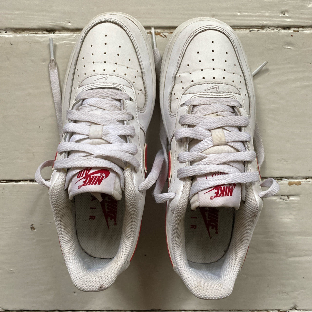 Nike Air Force 1 White and Red (UK 4)