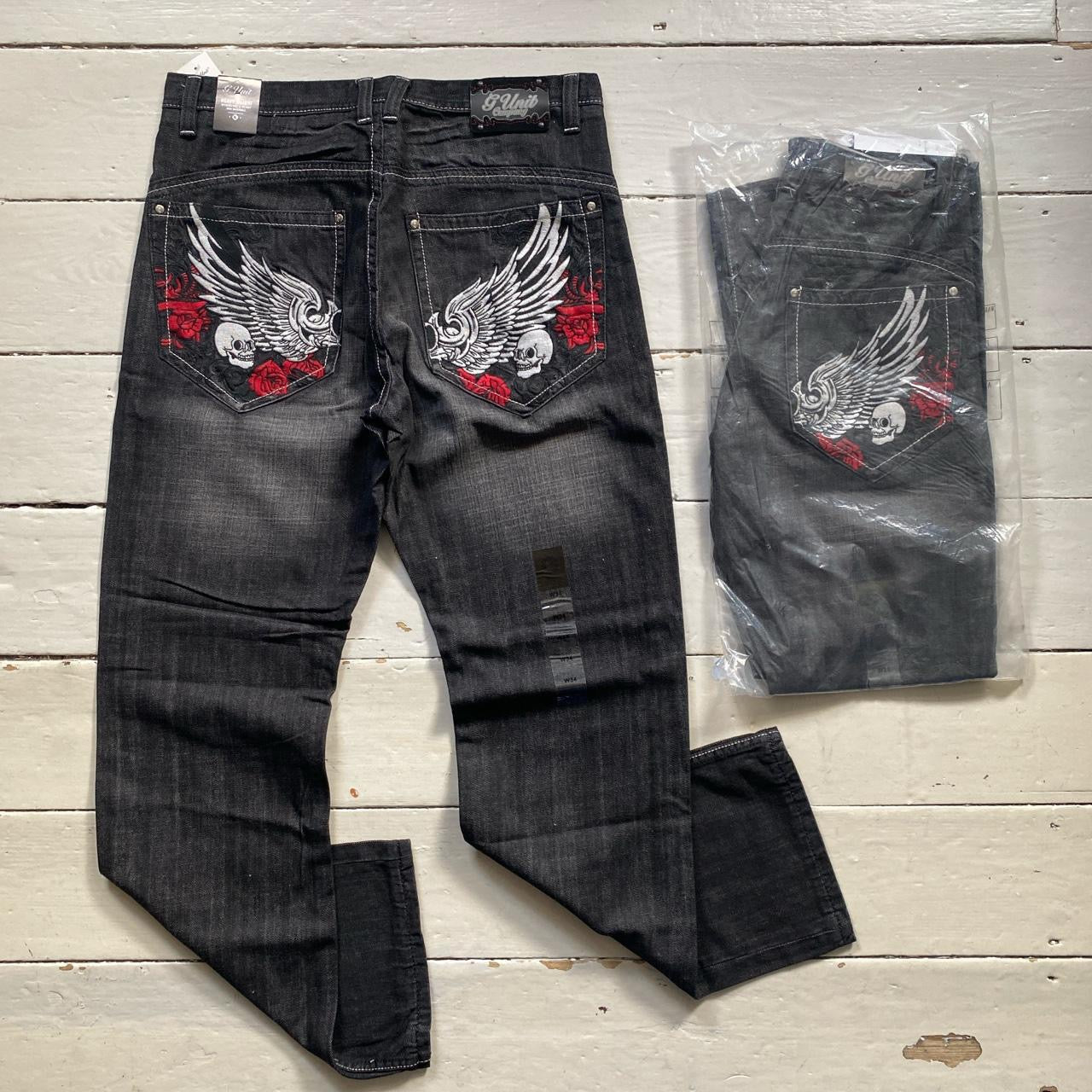 G UNIT Vintage Embroidered Skull Jeans