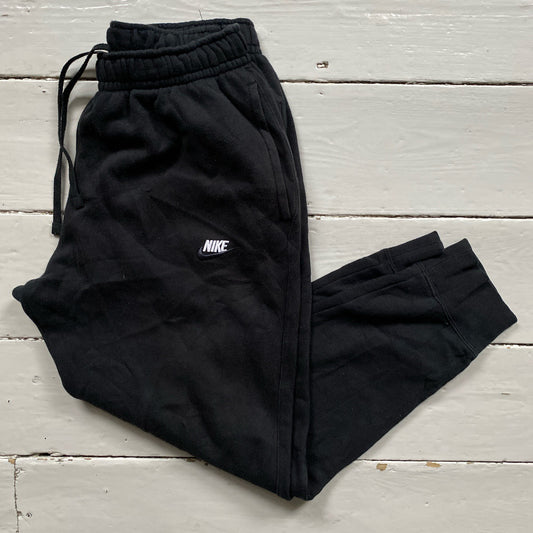 Nike Black White Swoosh Joggers (Large)