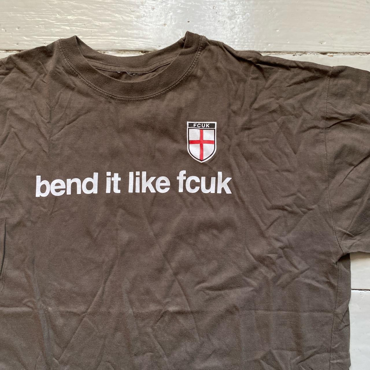 FCUK England Brown T Shirt (Large)