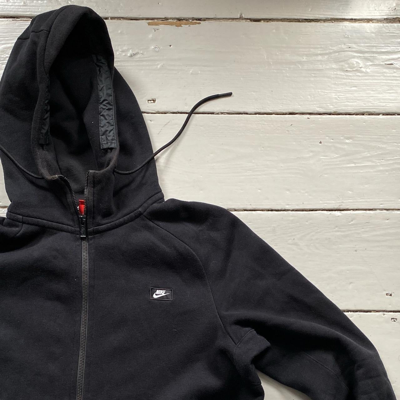 Nike Box Logo Swoosh Black Hoodie (Large)