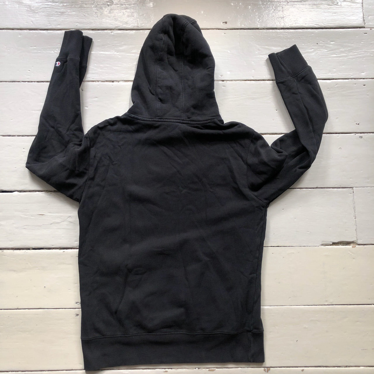 Champion Spellout Black Hoodie (Large)