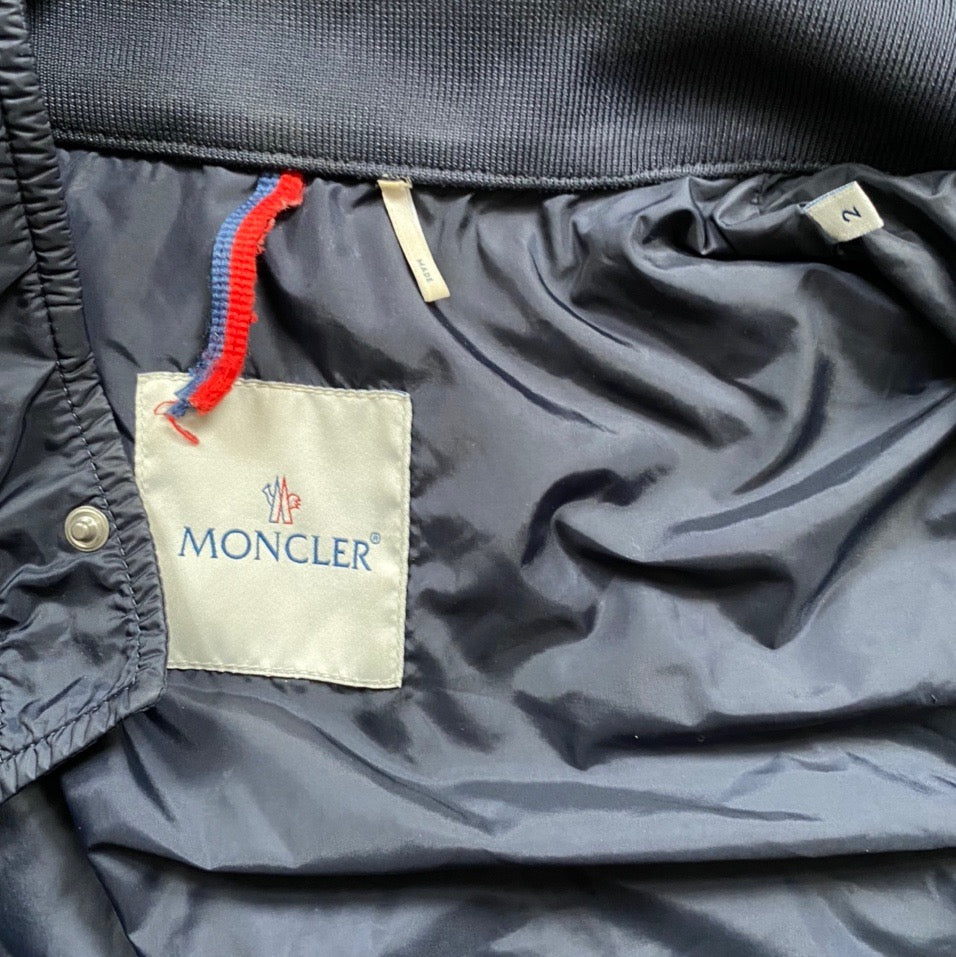 Moncler Navy Lightweight Bomber Jacket (Medium)