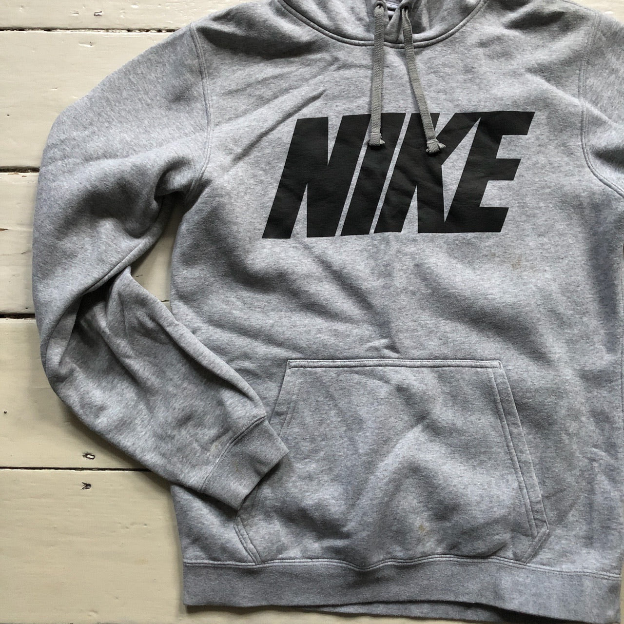 Nike Club Spellout Grey Hoodie (Small)