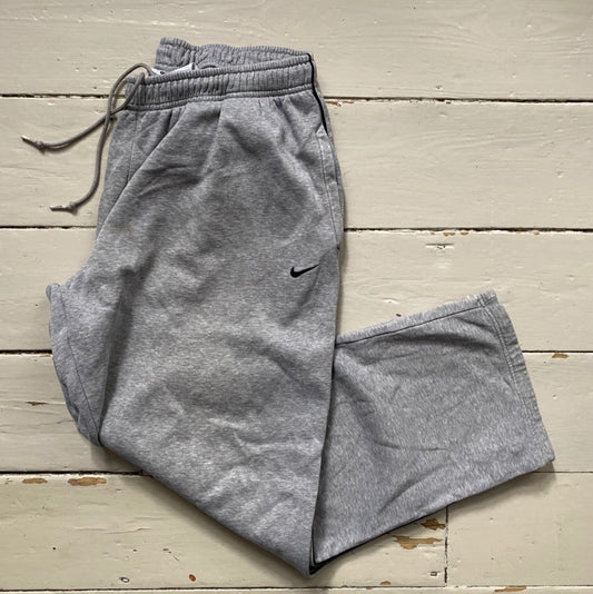 Nike Swoosh Grey and Black Joggers (Large)