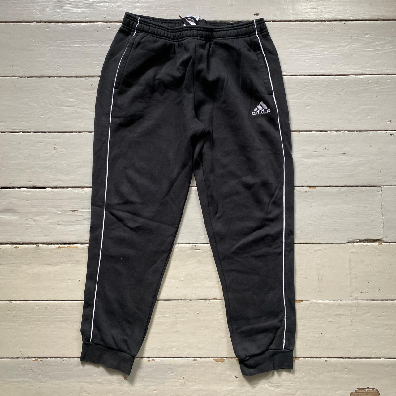 Adidas Black and White Joggers (Large)