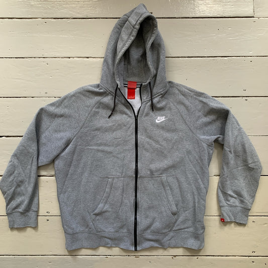 Nike Grey Zip Up Hoodie (XLarge)
