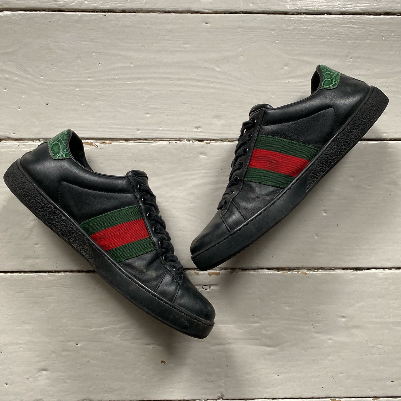 Gucci Classic Stripe Leather Trainers (UK 6)