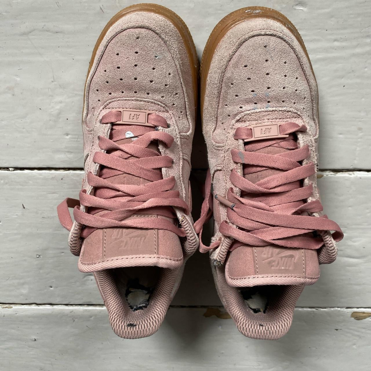 Nike Air Force 1 Pink Suede Gum (UK 4)