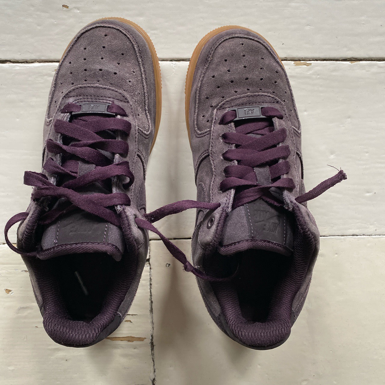 Nike Air Force 1 Purple Suede UK 4 Wear Garson